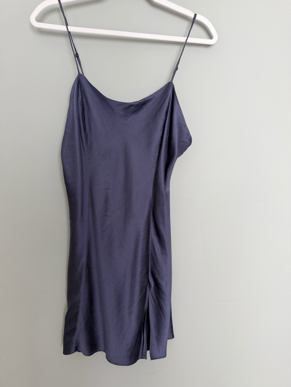 Vintage 1998 Victoria's Secret 100% Silk Dusty Navy Blue Slip Dress Nightie